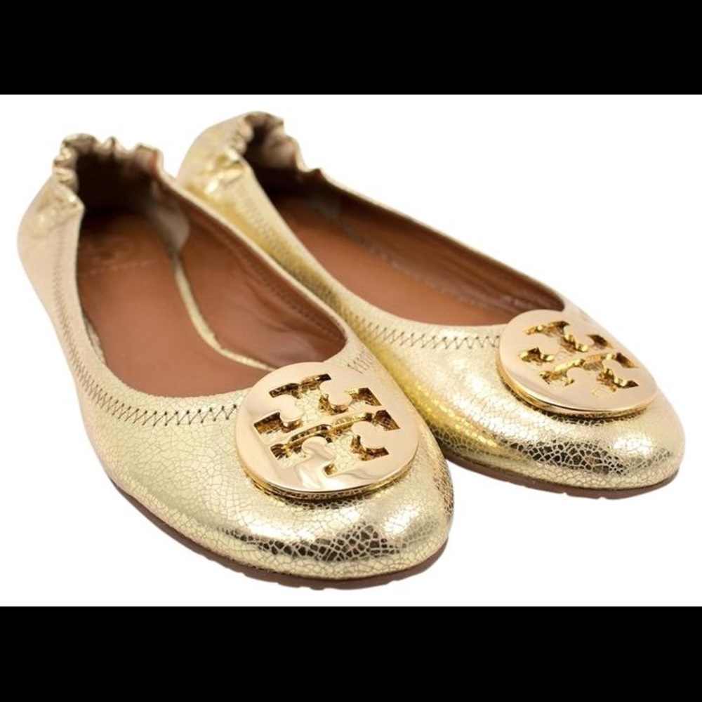 Tory Burch Gold Flats Size-6